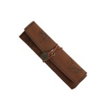 Harta din piele, cu buzunare, forma papirus, model TM01, culoare maro